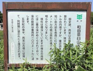 Explanation board of Wada Chausuyama Kofun